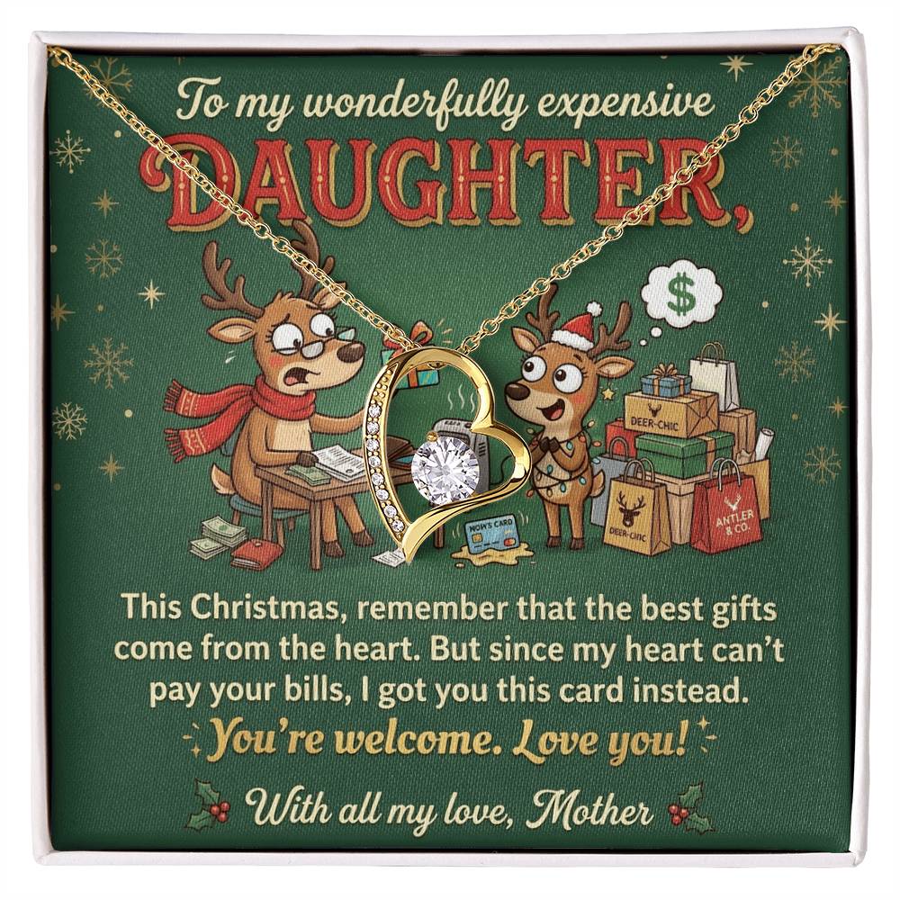 To My Daughter Necklace From Mother, Funny Christmas Gift for Daughter, Sentimental Mom and Daughter Gift - Love Knot Necklace-LKN64305