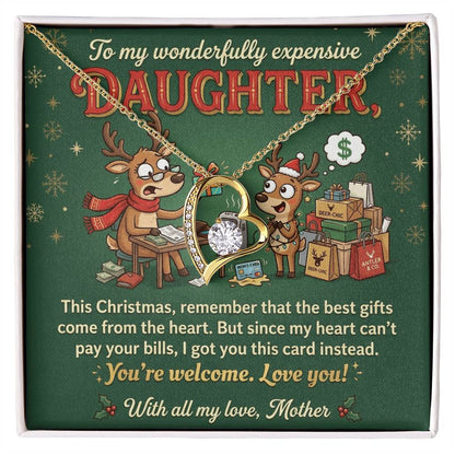 To My Daughter Necklace From Mother, Funny Christmas Gift for Daughter, Sentimental Mom and Daughter Gift - Love Knot Necklace-LKN64305