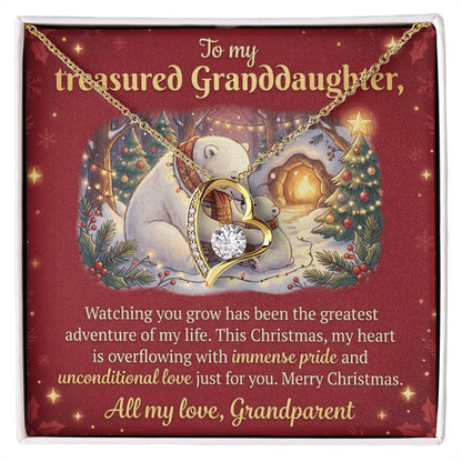 To My Granddaughter Necklace From Grandparent, Christmas Gift, Proud of You Gift for Granddaughter - Love Knot Necklace-LKN91197
