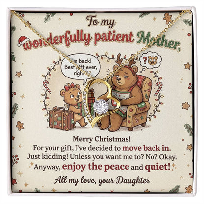 To My Mother Necklace From Daughter - Funny Christmas Gift For Mom, Holiday Present, Love Knot Necklace-LKN88179