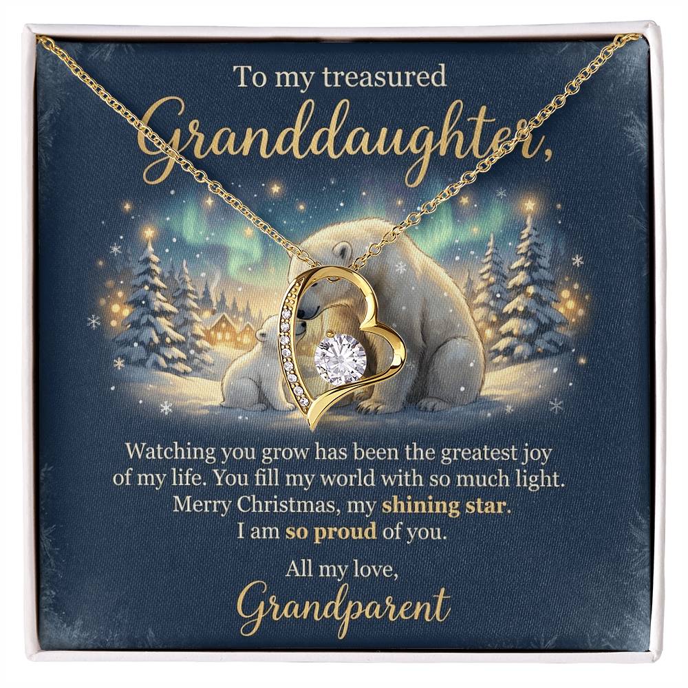 To My Granddaughter Necklace From Grandparent, Merry Christmas Gift, Sentimental Xmas Present, Love Knot Necklace-LKN59789