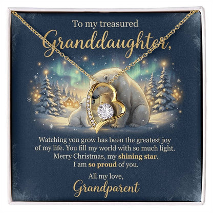 To My Granddaughter Necklace From Grandparent, Merry Christmas Gift, Sentimental Xmas Present, Love Knot Necklace-LKN59789