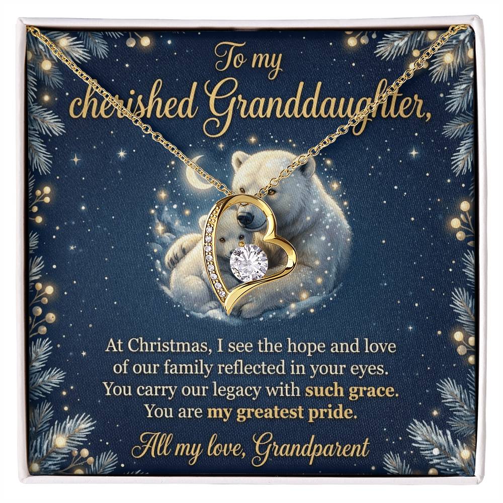 To My Granddaughter Necklace From Grandparent, Christmas Gift, Birthday Present For Her, My Greatest Pride Gift - Love Knot Necklace-LKN63044 (2)