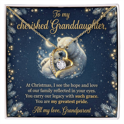 To My Granddaughter Necklace From Grandparent, Christmas Gift, Birthday Present For Her, My Greatest Pride Gift - Love Knot Necklace-LKN63044 (2)