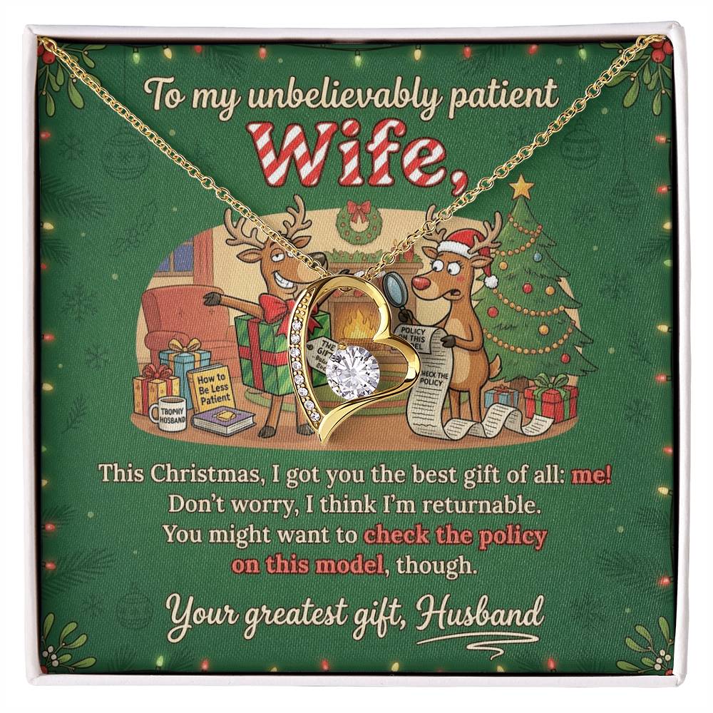 To My Wife Necklace From Husband, Funny Christmas Gift, Romantic Anniversary Gift for Her, Love Knot Necklace-LKN50129