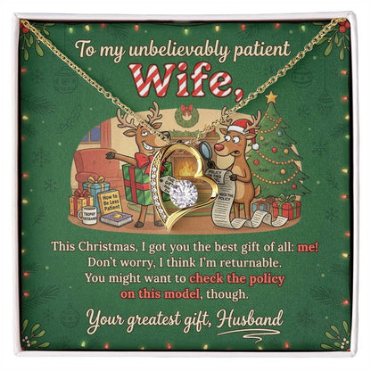 To My Wife Necklace From Husband, Funny Christmas Gift, Romantic Anniversary Gift for Her, Love Knot Necklace-LKN50129