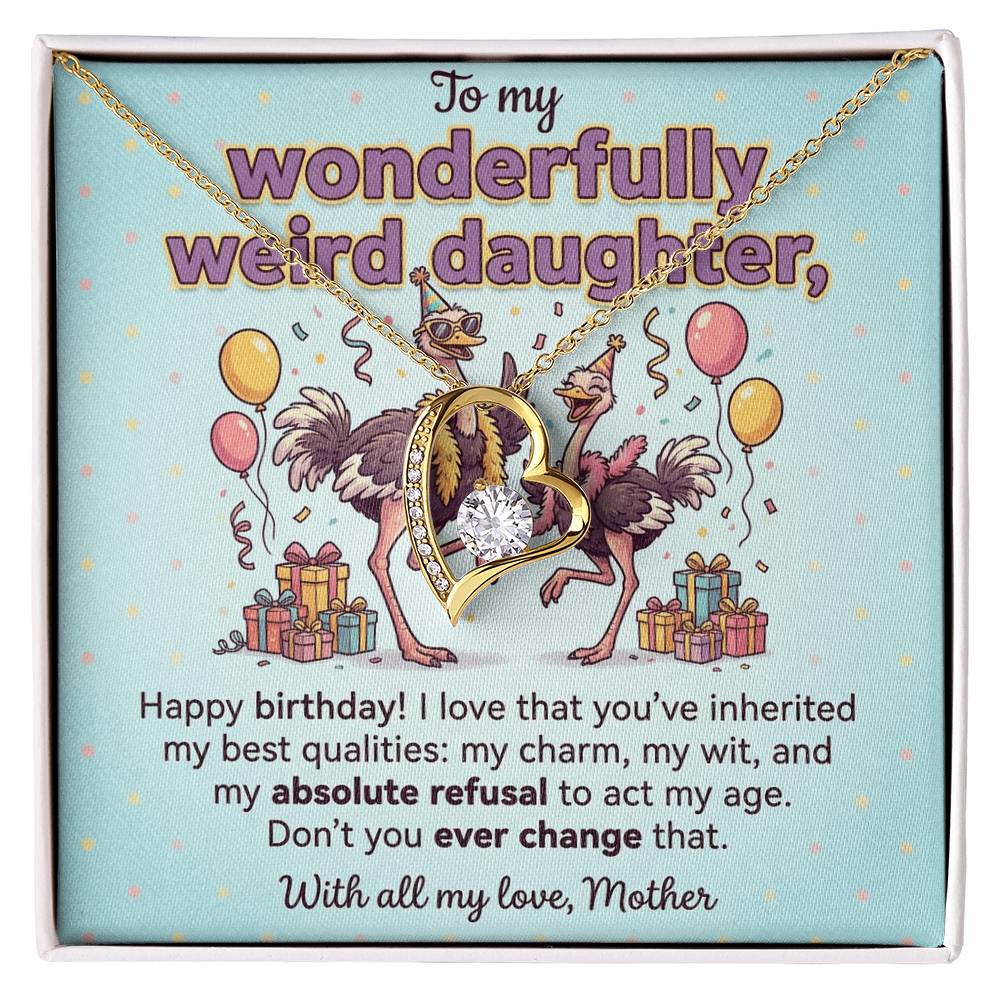 To My Daughter Necklace From Mother, Funny Birthday Gift for Weird Daughter, From Mom - Love Knot Necklace-LKN26959