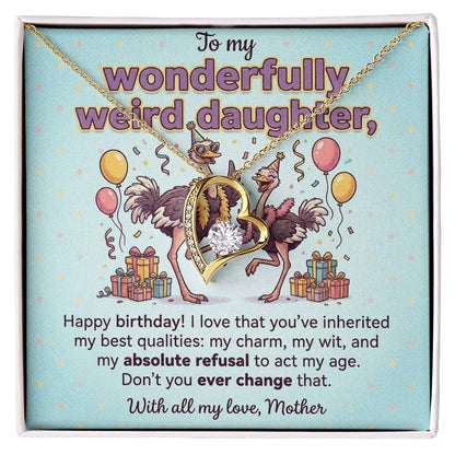 To My Daughter Necklace From Mother, Funny Birthday Gift for Weird Daughter, From Mom - Love Knot Necklace-LKN26959