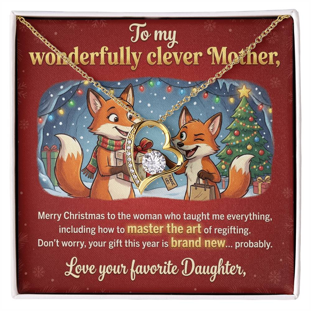 To My Mother Necklace From Daughter, Funny Christmas Gift for Mom, Holiday Gift for Mother, Love Knot Necklace-LKN49125