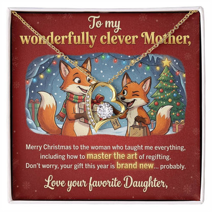 To My Mother Necklace From Daughter, Funny Christmas Gift for Mom, Holiday Gift for Mother, Love Knot Necklace-LKN49125