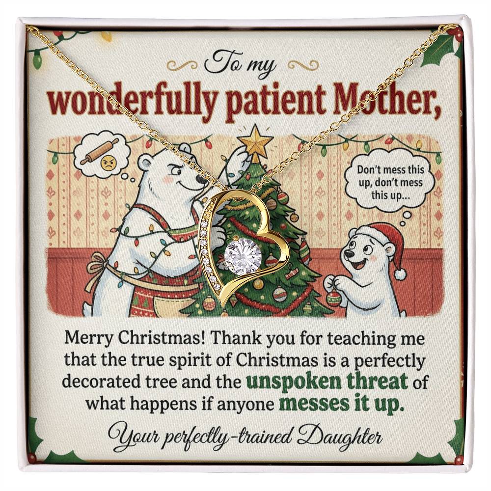 To My Mother Necklace From Daughter, Funny Christmas Gift, Merry Christmas Gift for Mom - Love Knot Necklace-LKN78059