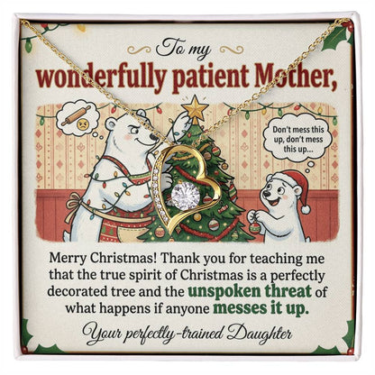 To My Mother Necklace From Daughter, Funny Christmas Gift, Merry Christmas Gift for Mom - Love Knot Necklace-LKN78059