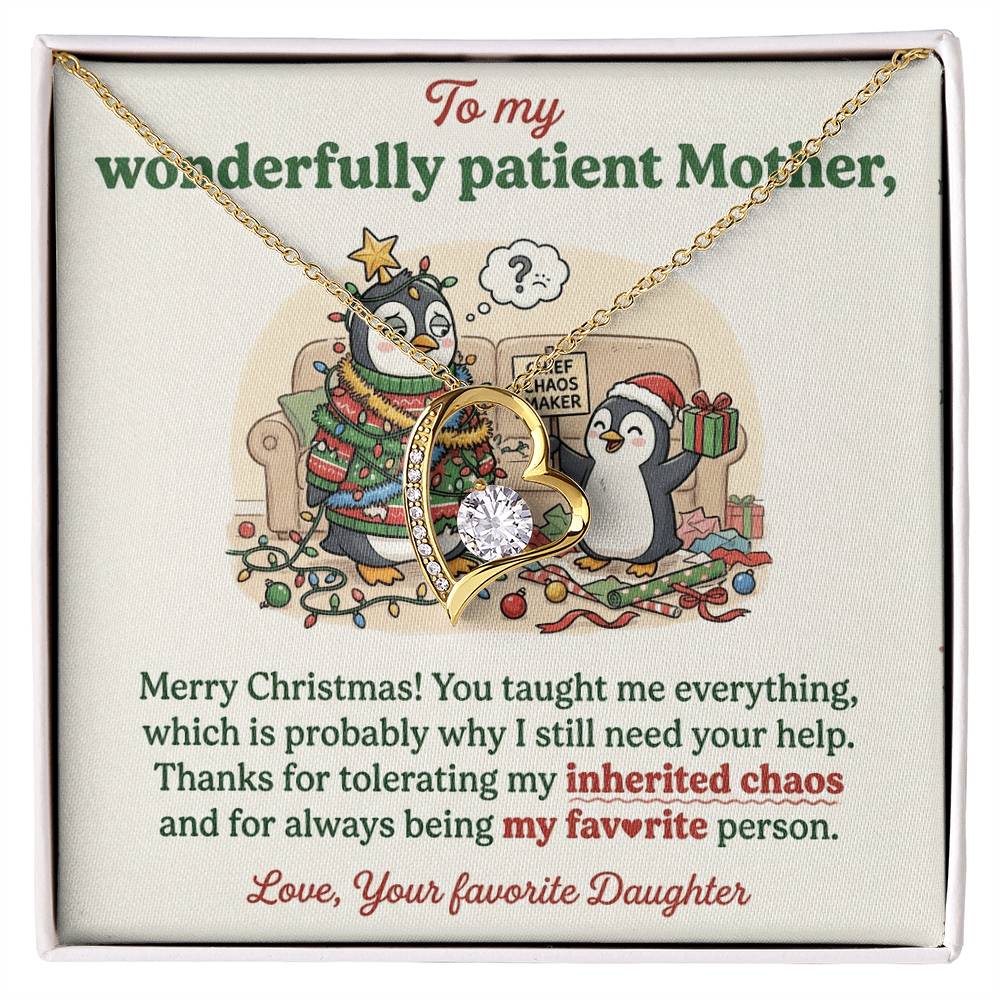 To My Mother Necklace From Daughter, Funny Christmas Gift For Mom, Holiday Present For Mother - Love Knot Necklace-LKN16282