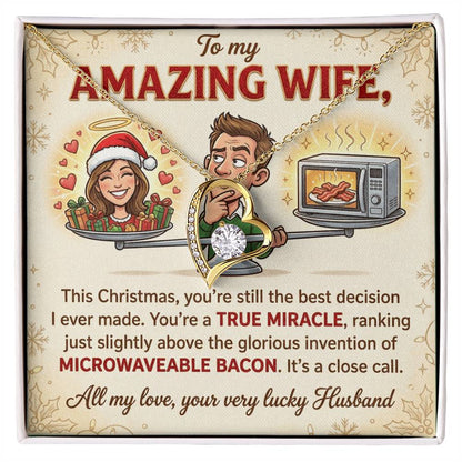 To My Wife Necklace From Husband, Funny Christmas Gift For Her, Hilarious Wife Gift Idea - Love Knot Necklace-LKN38753