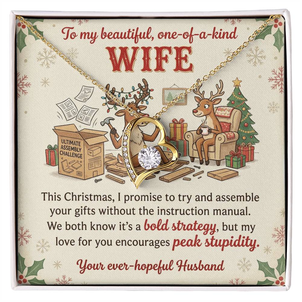 To My Wife Necklace From Husband, Funny Christmas Gift, Holiday Present for Her - Love Knot Necklace-LKN77334