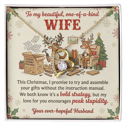 To My Wife Necklace From Husband, Funny Christmas Gift, Holiday Present for Her - Love Knot Necklace-LKN77334
