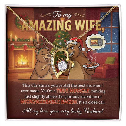 To My Wife Necklace From Husband, Funny Christmas Gift for Her, Holiday Gift, Love Knot Necklace-LKN25037