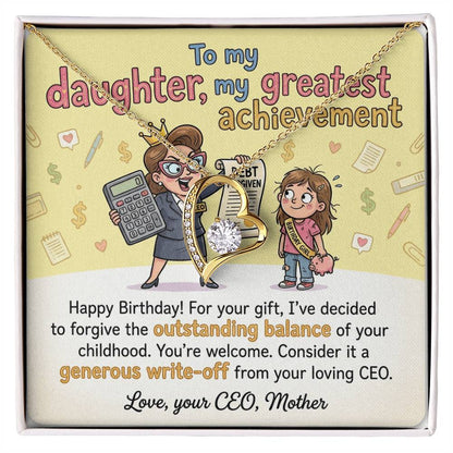 To My Daughter Necklace From Mother, Funny Happy Birthday Gift, CEO Mom Gift For Her - Love Knot Necklace-LKN28995
