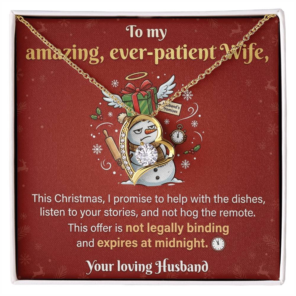 To My Wife Necklace From Husband - Funny Christmas Gift, Hilarious Holiday Present for Her - Love Knot Necklace-LKN91684