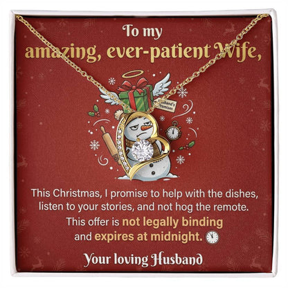 To My Wife Necklace From Husband - Funny Christmas Gift, Hilarious Holiday Present for Her - Love Knot Necklace-LKN91684