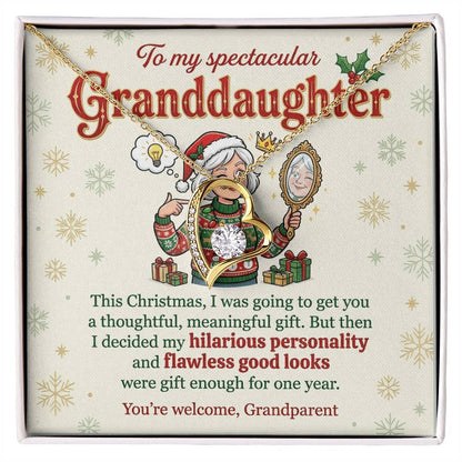 To My Granddaughter Necklace From Grandparent, Christmas Gift, Birthday Present For Her, My Greatest Pride Gift - Love Knot Necklace-LKN63044