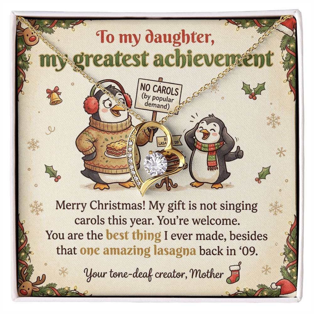 To My Daughter Necklace From Mother, Funny Christmas Gift, Best Thing I Ever Made, Xmas Present From Mom, Love Knot Necklace-LKN24923