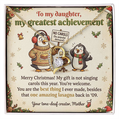 To My Daughter Necklace From Mother, Funny Christmas Gift, Best Thing I Ever Made, Xmas Present From Mom, Love Knot Necklace-LKN24923