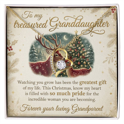 To My Granddaughter Necklace From Grandparent, Christmas Gift For Granddaughter, Grandparent To Granddaughter Gift - Love Knot Necklace-LKN23442