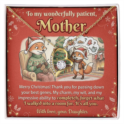 To My Mother Necklace From Daughter, Funny Christmas Gift for Mom, Xmas Present, Sentimental Gift from Daughter, Love Knot Necklace-LKN34947