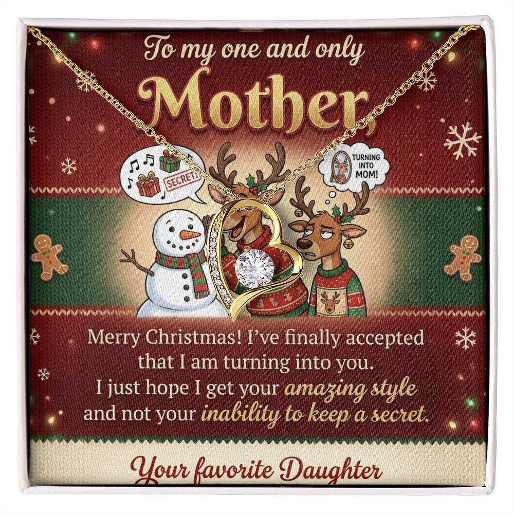 To My Mother Necklace From Daughter, Funny Christmas Gift for Mom, Holiday Present - Love Knot Necklace-LKN61833