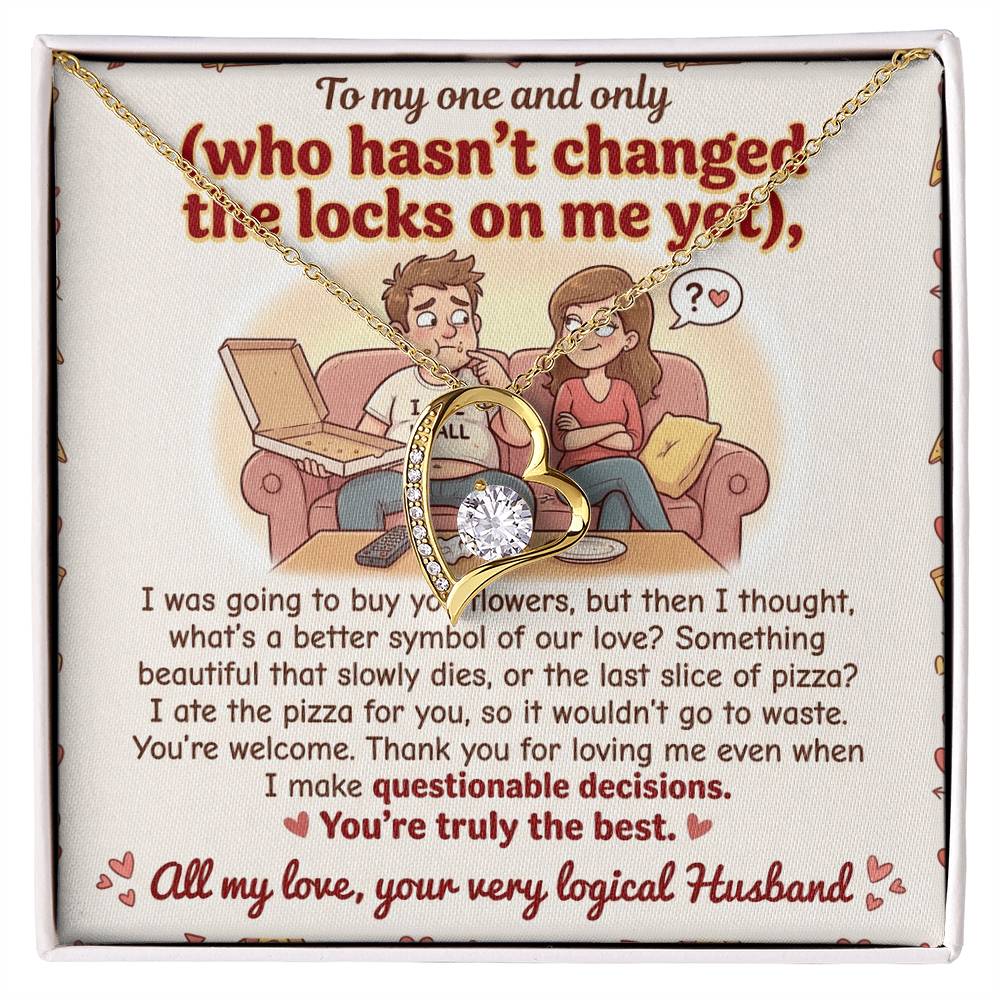 To My Wife Necklace From Husband, Funny Anniversary Gift For Her, Romantic Birthday Present, Thank You For Loving Me - Love Knot Necklace-LKN91999