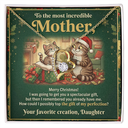 To My Mother Necklace From Daughter, Funny Christmas Gift For Mom, Holiday Present For Mother, Love Knot Necklace-LKN71723