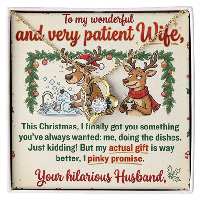 To My Wife Necklace From Husband, Funny Christmas Gift For Her, Hilarious Present For Wife - Love Knot Necklace-LKN17135