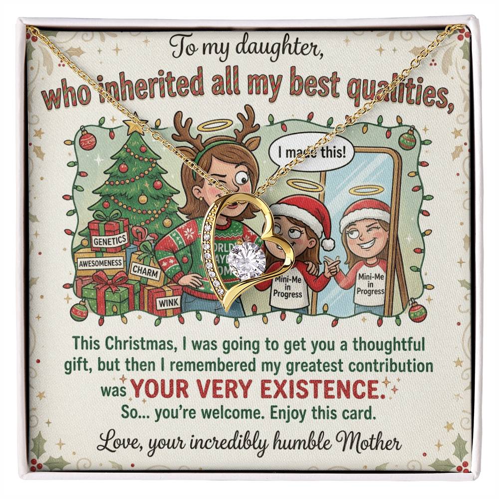 To My Daughter Necklace From Mother, Funny Christmas Gift, Gift For Daughter From Mom - Love Knot Necklace-LKN29867