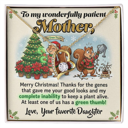 To My Mother Necklace From Daughter, Funny Christmas Gift For Mom, Holiday Present, Love Knot Necklace-LKN11476