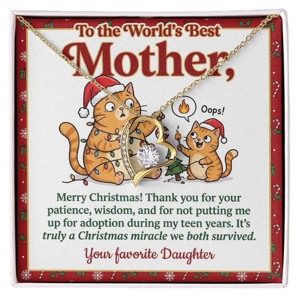 To My Mother Necklace From Daughter - Funny Christmas Gift for the World's Best Mom - Love Knot Necklace-LKN21180