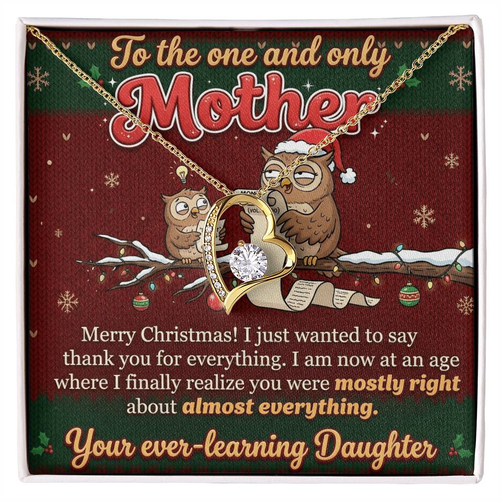 To My Mother Necklace From Daughter, Funny Christmas Gift, Holiday Present For Mom - Love Knot Necklace-LKN64879