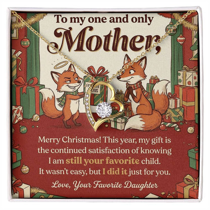 To My Mother Necklace From Daughter, Funny Christmas Gift For Mom, Favorite Child Gift Idea - Love Knot Necklace-LKN51122