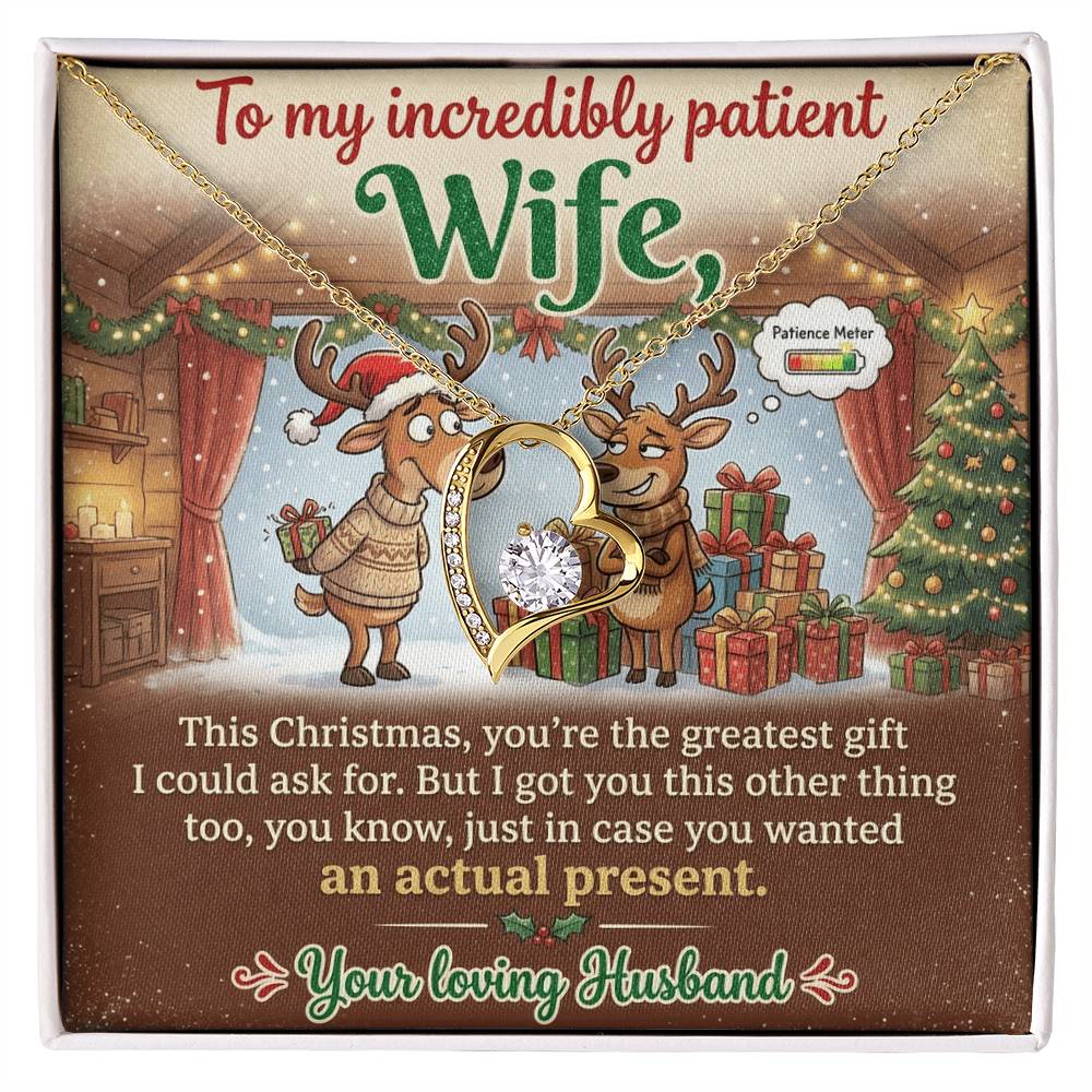 To My Incredibly Patient Wife Necklace From Husband, Funny Christmas Gift For Her, Love Knot Necklace-LKN54296