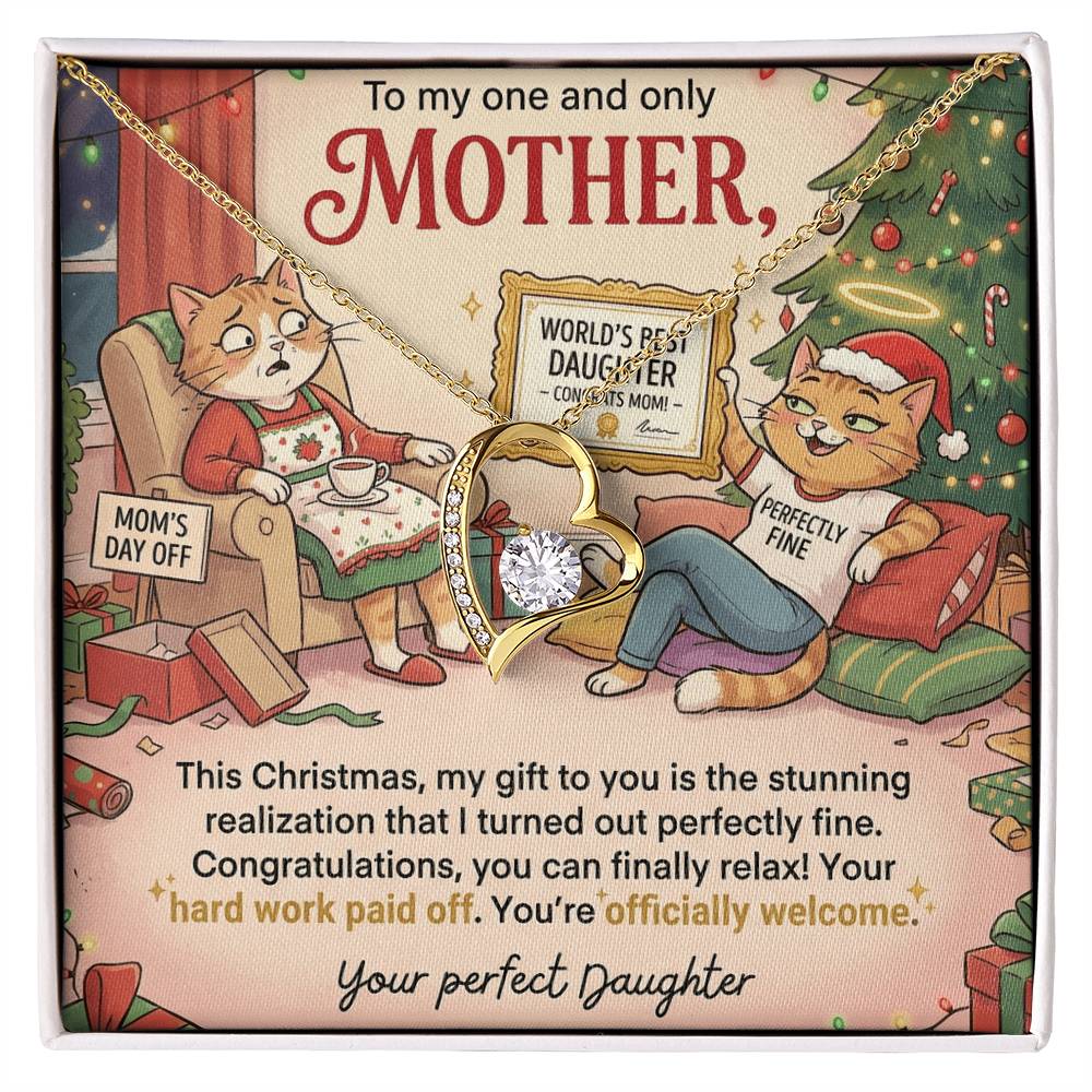 To My Mother Necklace From Daughter, Funny Christmas Gift For Mom, Hard Work Paid Off, Love Knot Necklace-LKN94846