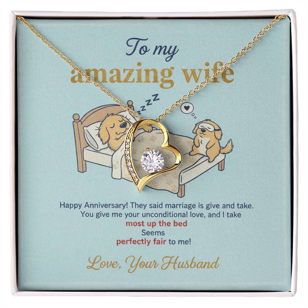 To My Wife Necklace From Husband, Happy Anniversary Gift, Funny Marriage Gift For Wife - Love Knot Necklace-LKN51197