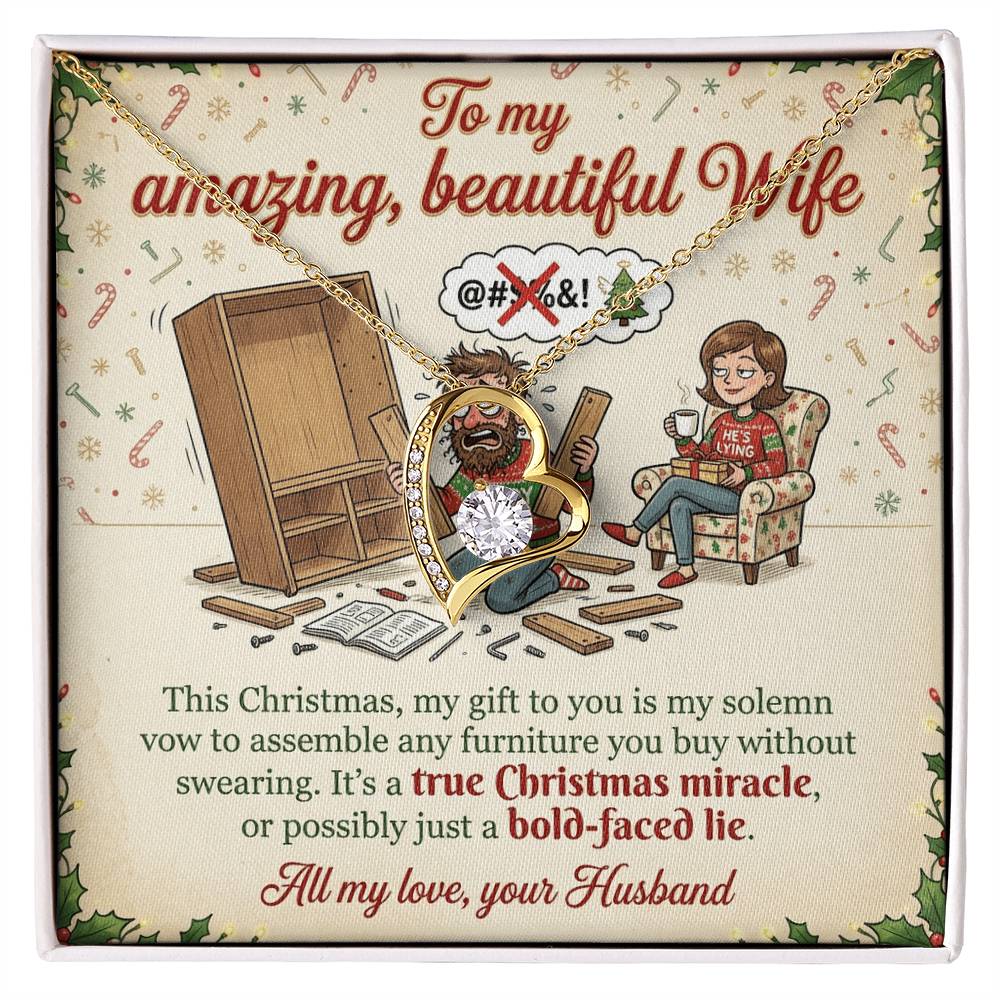 To My Wife Necklace From Husband, Funny Christmas Gift, Holiday Present for Her - Love Knot Necklace-LKN45614