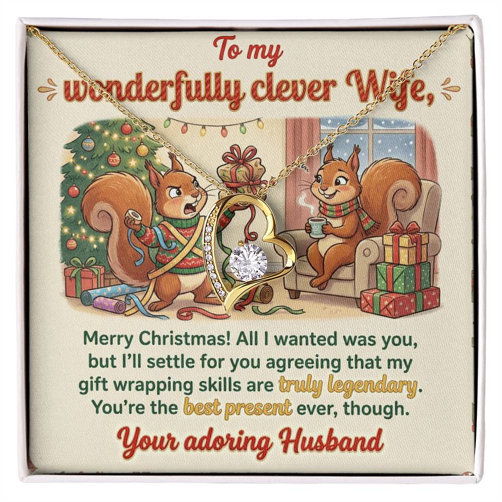 To My Wife Necklace From Husband, Funny Christmas Gift For Her, Romantic Wife Gift - Love Knot Necklace-LKN81966