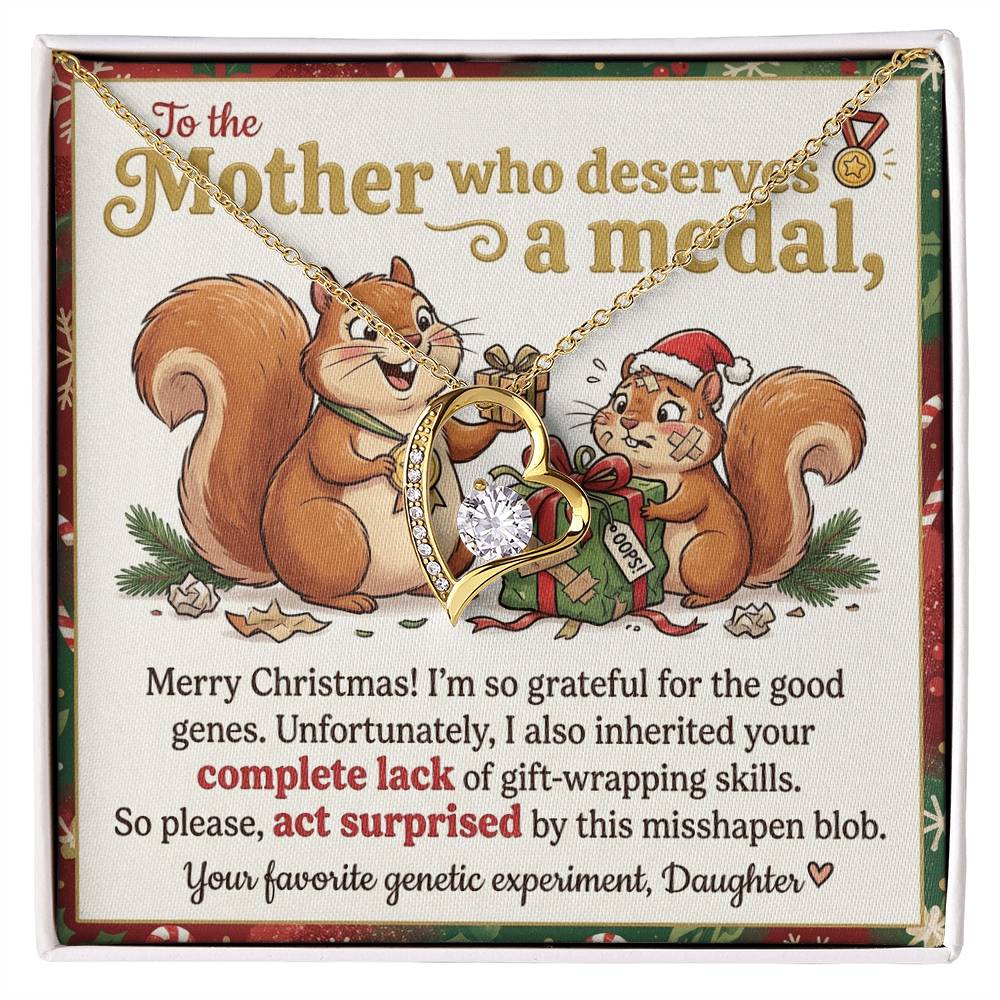 To My Mother Necklace From Daughter, Funny Christmas Gift, Holiday Gift for Mom - Love Knot Necklace-LKN83215