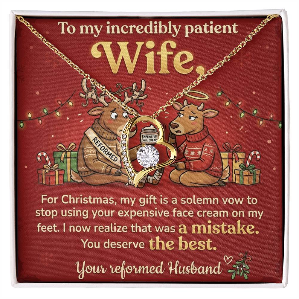 To My Wife Necklace From Husband, Funny Christmas Gift for Her, Holiday Present, You Deserve The Best - Love Knot Necklace-LKN77850