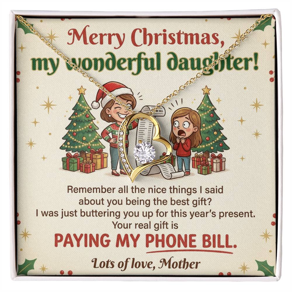 To My Daughter Necklace From Mother, Funny Christmas Gift, Sarcastic Holiday Present For Daughter From Mom, Love Knot Necklace-LKN74722