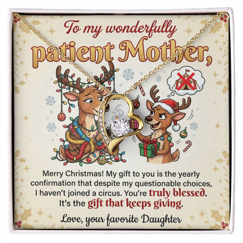 To My Mother Necklace From Daughter, Funny Christmas Gift For Mom, Xmas Present, Birthday Gift - Love Knot Necklace-LKN36317