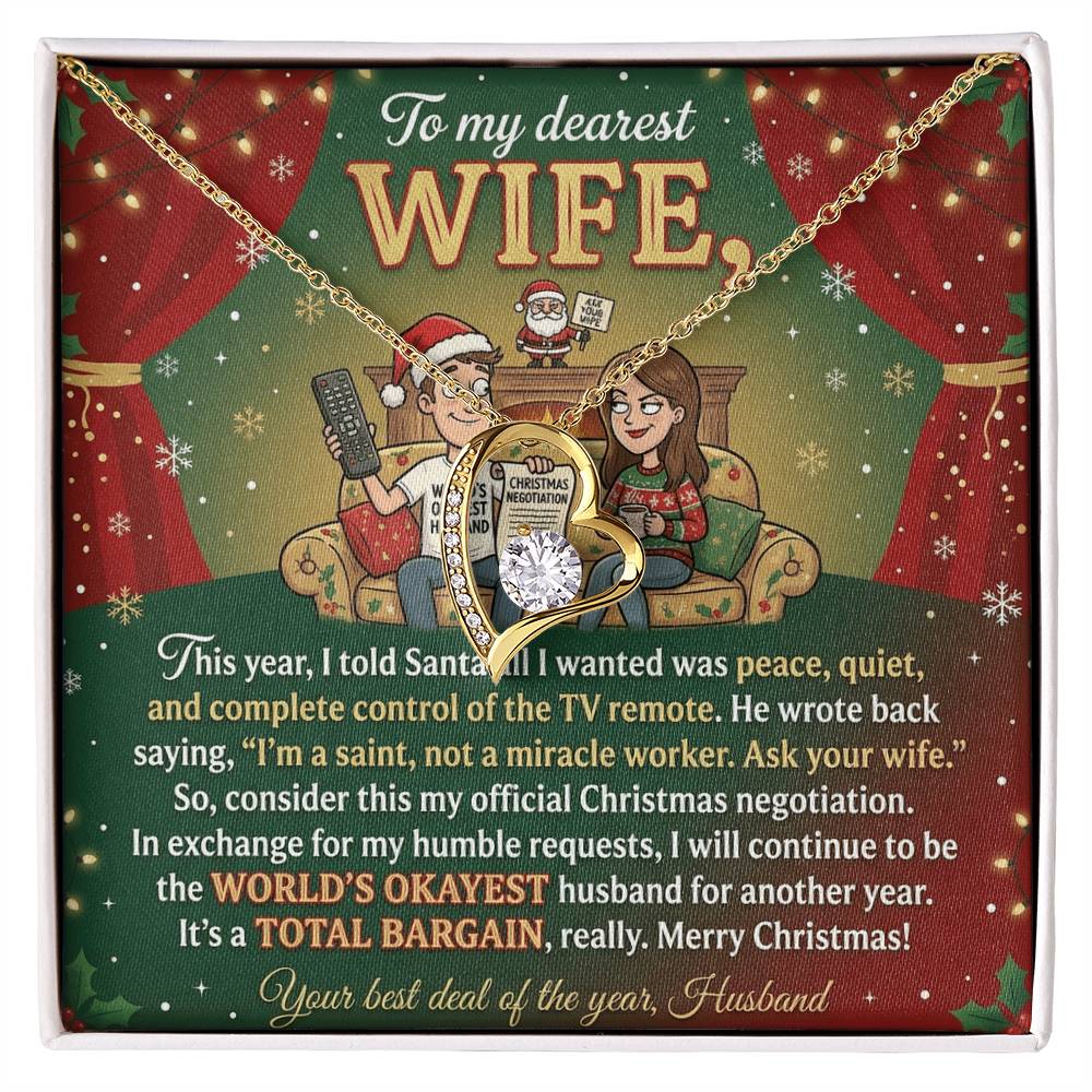 To My Wife Necklace From Husband, Funny Christmas Gift Idea, Holiday Present for Her - Love Knot Necklace-LKN30710