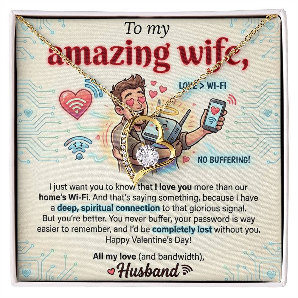 To My Wife Necklace From Husband, Funny Valentine's Day Gift, Romantic Anniversary Gift, Love Knot Necklace-LKN18779