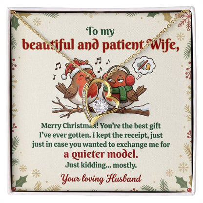 To My Wife Necklace From Husband, Funny Christmas Gift For Her, Xmas Gift Idea - Love Knot Necklace-LKN91668